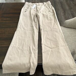 White House Black Market mariner button wide leg jeans; new with tags